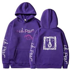Boy Lil Peep Hoodie Pullover Hoodie Männer Herren Hip Hop Streetwear College Crewneck Sweatshirt Lila 3XL von MGTUPK