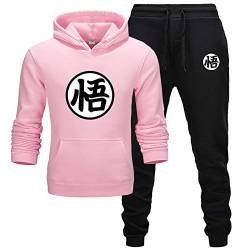 Goku Outfit Sweatsuits Jogger Sets Herren Hoodie Anzug Herbst Winter lässig Sportswear Fashion Pink S von MGTUPK