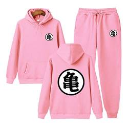 Goku-Sweatshirt Trainingsanzüge Anzug Herren- und Damen-Langarm-Kleidung Sweatsuit Son Goku T-Shirt Pink XL von MGTUPK