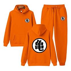 MGTUPK Goku Hoodie Herren Outfit Kleidung Set Herren und Damen Langarm Kleidung Sweatsuit Goku Gym Top Orange XL von MGTUPK