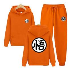 MGTUPK Goku Hoodie Jungen 2 Stück Anzüge Herren Damen Langarm Pullover Sun Wukong Kleidung Sweatsuits orange XL von MGTUPK