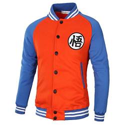 MGTUPK Goku Sweatshirt Sport Hoodie Herren Casual Strickjacke Baseballjacke Jacke Herren orange + blau XL von MGTUPK