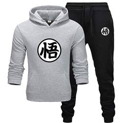 MGTUPK Goku kostüm Kind 2 stück Outfits Herren Hoodie Anzug Herbst Winter lässig sportbekleidung Mode grau XL von MGTUPK