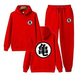 Son Goku T-Shirt Outfit Kleidungsset Herren- und Damen-Langarm-Kleidung Sweatsuit Goku Hoodie Rot XL von MGTUPK