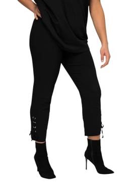 MIAMODA Damen große Größen Übergrößen Plus Size Bengalin-Hose, Slim Fit, Schnürung am Saum schwarz 48 831987130-48 von MIAMODA