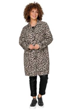 MIAMODA Damen große Größen Übergrößen Plus Size Kurzmantel, Animalprint, Hemdkragen Multicolor 56 202651900-56 von MIAMODA