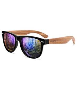 MIAROZ Holz Sonnenbrillen,Polarisierte Sonnenbrille Herren und Damen,Retro Walnuss Holz Rund Sonnenbrille Polarisiert UV400-Schutz von MIAROZ
