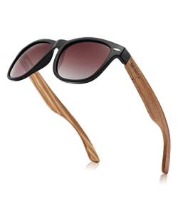 MIAROZ Polarisierte Sonnenbrillen,Herren Damen Polarisierte Sonnenbrille, UV400 Sonnenbrille/Walnuss Holz Sportarten Mode Sonnenbrille von MIAROZ