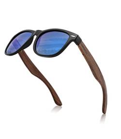MIAROZ Sonnenbrille Holz,Polarisiert Sonnenbrille Herren und Damen,Natürlich Holz UV400 Brille 100% Anti-UV-polarisierte von MIAROZ
