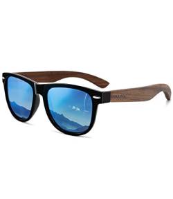 MIAROZ Sonnenbrille Holz,Polarisierte Sonnenbrille Herren und Damen mit UV400 100% Anti-UV-Schutz Unisex Brille von MIAROZ