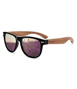 MIAROZ Sonnenbrille Holz,Polarisierte Sonnenbrille Herren und Damen mit UV400 100% Anti-UV-Schutz Unisex Brille von MIAROZ