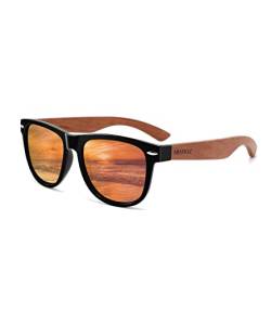MIAROZ Sonnenbrille Holz,Polarisierte Sonnenbrille Herren und Damen mit UV400 100% Anti-UV-Schutz Unisex Brille von MIAROZ