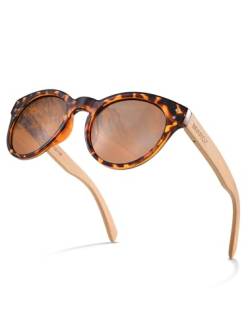 MIAROZ Sonnenbrillen Holz,Sonnenbrille Damen,Walnuss Holz Sonnenbrille Polarisiert UV400-Schutz (braun) von MIAROZ