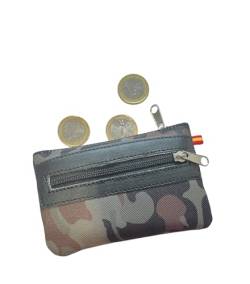 MIBANDERA Münzhalter mit Reißverschluss mit Schlüsselring, kleine Geldbörse mit Schlüsselring für Tasche oder Tasche, elegante Flagge von Spanien., Geldbörse Camouflage 2c, geldbörsen von MIBANDERA