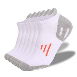 MIBQM 6 Paar Dicke Handtuchboden-Laufsocken Sport-Wander-Socken,6 Paar weiß und hellgrau,M（39-42） von MIBQM