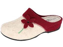 MICCOS Damen Hausschuhe Pantoffeln Keilabsatz, Größe:40 EU, Farbe:Beige von MICCOS
