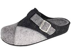 MICCOS Damen Pantoffeln Hausschuhe Wollfilz, Größe:42 EU, Farbe:Grau von MICCOS