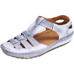 MICCOS Damen Sandalen Sandaletten Leder, Größe:37 EU, Farbe:Weiß von MICCOS