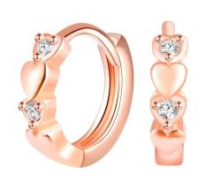 MICGIGI Damen 925 Sterling Silber Ohrringe Herz Form Ohrringe Cubic Zirkonia Ohrringe(Rosegold) von MICGIGI