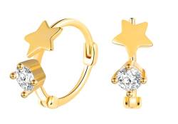 MICGIGI Damen 925 Sterling Silber Ohrringe Sterne Form Kubische Zirkonia Klein Ohrringe(Gold) von MICGIGI