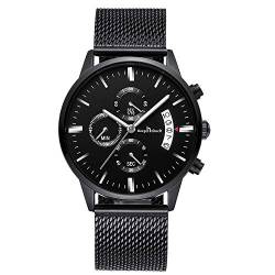 MICGIGI Stylish Wasserdicht Analog Japanische Quarzwerk Armbanduhr mit Edelstahl Armband von MICGIGI