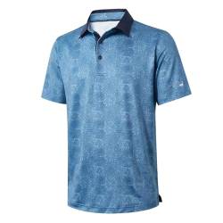 Herren-Golf-Shirt, kurzärmelig, feuchtigkeitsableitend, trockene Passform, Druck, Performance, sportlich, lässig, Golf-Polo-Shirts für Herren, Midnight Fireworks, 4X-Groß von MICHEL ROUEN