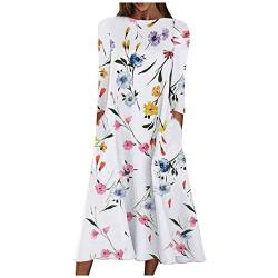 Bodycon Kleider frogbox Kleid Rock kariert Strandkleid Damen Leo Kleid Kaftan Kleid trägerkleid Damen smaragdgrün Kleid Sommer Kleider asymmetrisches Kleid Hochzeit Kleider Brautmutter(B-Weiß,3XL) von MICKURY