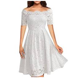 Enge Kleider,Rock mit Taschen,hochzeitskleider günstig,hemdblusenkleid weiß,Hochzeitsgast Kleid,Elegantes Kleid,extravagantes Kleid,jjshouse Abendkleider(2-Weiß,M) von MICKURY