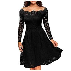 Gothic Kleidung Damen, Kleider Damen Festlich Elegant Lange Party Abendkleider Elegant Grosse Grössen Kleider Für Damen Midi Abendkleid Mintgrün Langarm Erotische Sexy Abend Kleider (Schwarz-1,M) von MICKURY