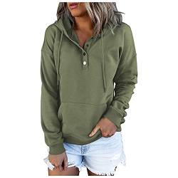 MICKURY Herrn Pullover Pullover Über Hemd Grobstrickjacke Damen Sweatshirts & Kapuzenpullover Cinque Pullover Damen Pullover Hoodies Tops Lässige Button Down Langarm Taschen Sweatshirts C-Grün von MICKURY