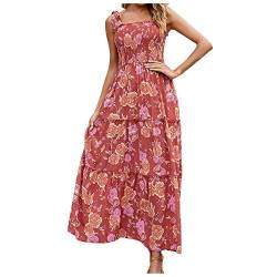 MICKURY Kleid Beerdigung abschluss Kleider cocktailkleider blau maxikleid Langarm Kleid blau rotes Sommerkleid bonprix Sommerkleider Tanzkleider Kleidung Damen dw Shop Kleider hängerchen(Red-3,M) von MICKURY