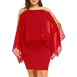 MICKURY maxikleid Sommer Lange unterröcke BH für rückenfreies Kleid Silvester Kleid Damen Abendkleid weiß juretro Damen Kleider Damen Kleider bonprix Kleider Damen sexy Sommerkleid Kleid mit(Rot,5XL) von MICKURY