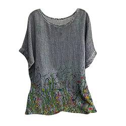 Tops Damen sexy,sommerhemden Damen Kurzarm,Regenbogen t Shirt,Basic top,Shirt,t Shirt Mountain, t Shirt,Kurzarm Hemden Damen,Damen Tops Sommer(Grau,XL) von MICKURY