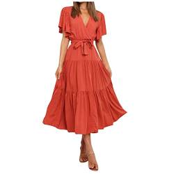 große größen kleider kaufen lange kleider damen meerjungfrauen kleid damen kleider festlich more and more kleider tüllrock weiß umstandsbrautmode blusenkleid damen hochzeitskleid strand(Red-1,M) von MICKURY