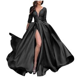 maxikleid sommer lange unterröcke bh für rückenfreies kleid silvester kleid damen abendkleid weiß juretro damen kleider damen kleider bonprix kleider damen sexy sommerkleid kleid mit(Schwarz,4XL) von MICKURY