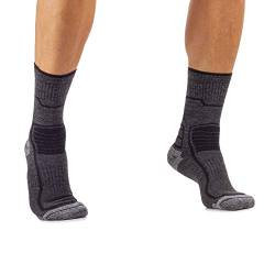 MICO SOCKEN TREKKING, Kurze, Medium, aus Micotex + LYCRA Faser, Natural Merinos, Ultraleicht, Unisex für Herren und Damen, sportlich (35-37, Schwarzer/Grauer) von MICO