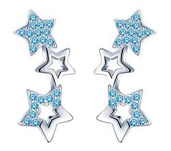 MICSAVI Ohrringe Damen 925 Sterling Silber mit Zirkonia 3 Sterne Ohrstecker Ohr Piercing Stud Earrings Ohrschmuck für Frauen Mädchen von MICSAVI