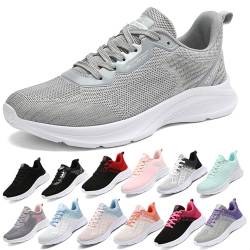 MIDQCGL Damen Sportschuhe Running Shoes Herrensneaker Outdoor Fitness Jogging Sportsschuhe Fashion Leichte Walkingschuhe Frizeitschuhe 208 Grey41EU von MIDQCGL