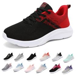 MIDQCGL Damen Sportschuhe Running Shoes Herrensneaker Outdoor Fitness Jogging Sportsschuhe Fashion Leichte Walkingschuhe Frizeitschuhe 626 Black Red35EU von MIDQCGL