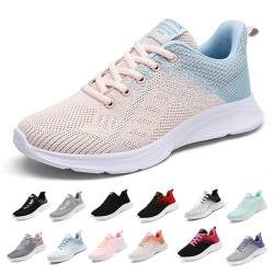 MIDQCGL Damen Sportschuhe Running Shoes Herrensneaker Outdoor Fitness Jogging Sportsschuhe Fashion Leichte Walkingschuhe Frizeitschuhe 626 Pink Blue36EU von MIDQCGL