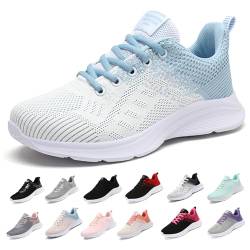 MIDQCGL Damen Sportschuhe Running Shoes Herrensneaker Outdoor Fitness Jogging Sportsschuhe Fashion Leichte Walkingschuhe Frizeitschuhe 626 White Blue36EU von MIDQCGL