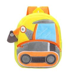 MIDSuN Fahrzeug Kinderrucksack,Technisches Fahrzeug Serie Kindergartenrucksack,Mini Kindergarten Rucksack für 2-5 Jährige Kindergarten Junge und Mädchen (Bagger) von MIDSuN