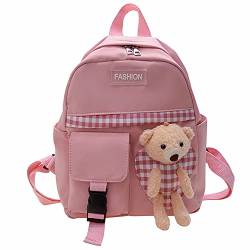 MIDSuN Kinderrucksack,Kleiner Bär Kindergartenrucksack,Nylon Kindergarten Rucksack Kindertasche für 2-5 Jährige Kindergarten Junge und Mädchen (Rosa) von MIDSuN