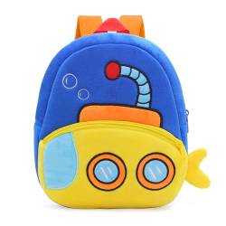 MIDSuN Rucksack Bagger Kindergarten,Bagger Rucksack Kindergarten Kindergartenrucksack,Mini Rucksack Bagger für 2-5 Jährige Kindergarten Junge und Mädchen (U-Boot) von MIDSuN