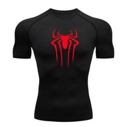 MIDUNU Männer Spider Kurzarm-T-Shirt atmungsaktiv schnell trocknend Sport Top Bodybuilding Trainingsanzug Kompressionshemd Fitness Männer,11,L von MIDUNU