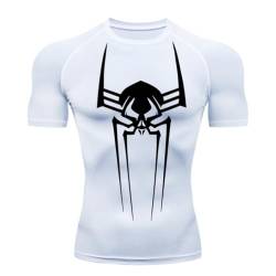 MIDUNU Männer Spider Kurzarm-T-Shirt atmungsaktiv schnell trocknend Sport Top Bodybuilding Trainingsanzug Kompressionshemd Fitness Männer,6,M von MIDUNU