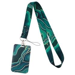 MIEDEON 2 Stück Schutzhüllen Lanyard mit Ausweishülle Kartenhülle Foto-Kartenhalter Kartenabdeckung Einzigartiges Design (Grün,4.3X2.7In) von MIEDEON