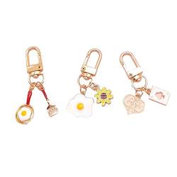 MIEDEON 3 Stück Klein Frisch Schlüsselanhänger Elegant Umhängeband Schlüssel-Ornament Handtasche Schultasche Anhänger Niedlich Geschenk (Mehrfarbig,One Size) von MIEDEON