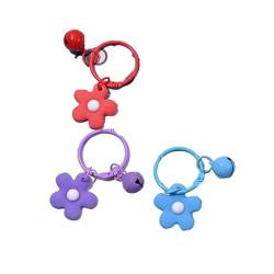 MIEDEON 5 Stück Schlüsselring Schulranzen-Charme Handtasche-Anhänger Süß Schlüsselring Niedlich Blumenmotiv Schlüsselband (Zufaellig Farbe,One Size) von MIEDEON