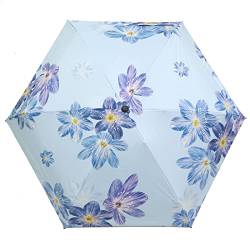 MIEDEON Blumen Umbrella Modisch Regenschirm UV Schutz Taschenschirm Blumen Umbrella UV Schutz Sonnenschirm für Outdoors (Blau,EIN Size) von MIEDEON